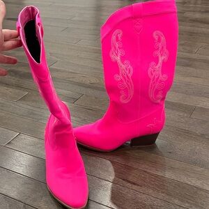 Women's neon Pink Cowboy Boots